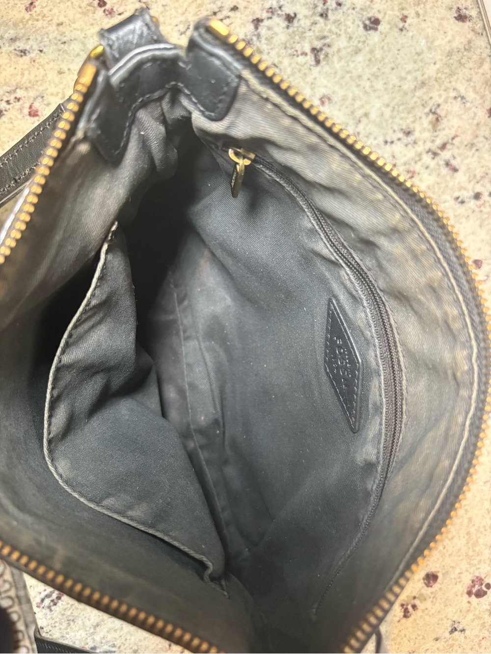 Fossil Black Leather Crossbody Bag with Key Charm - Picture 9 of 10
